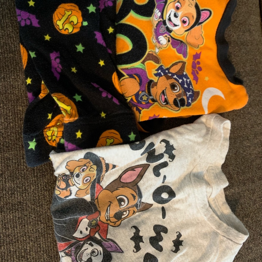 Lot of 3T Unisex Toddler Paw Patrol Halloween Pajamas Shirt